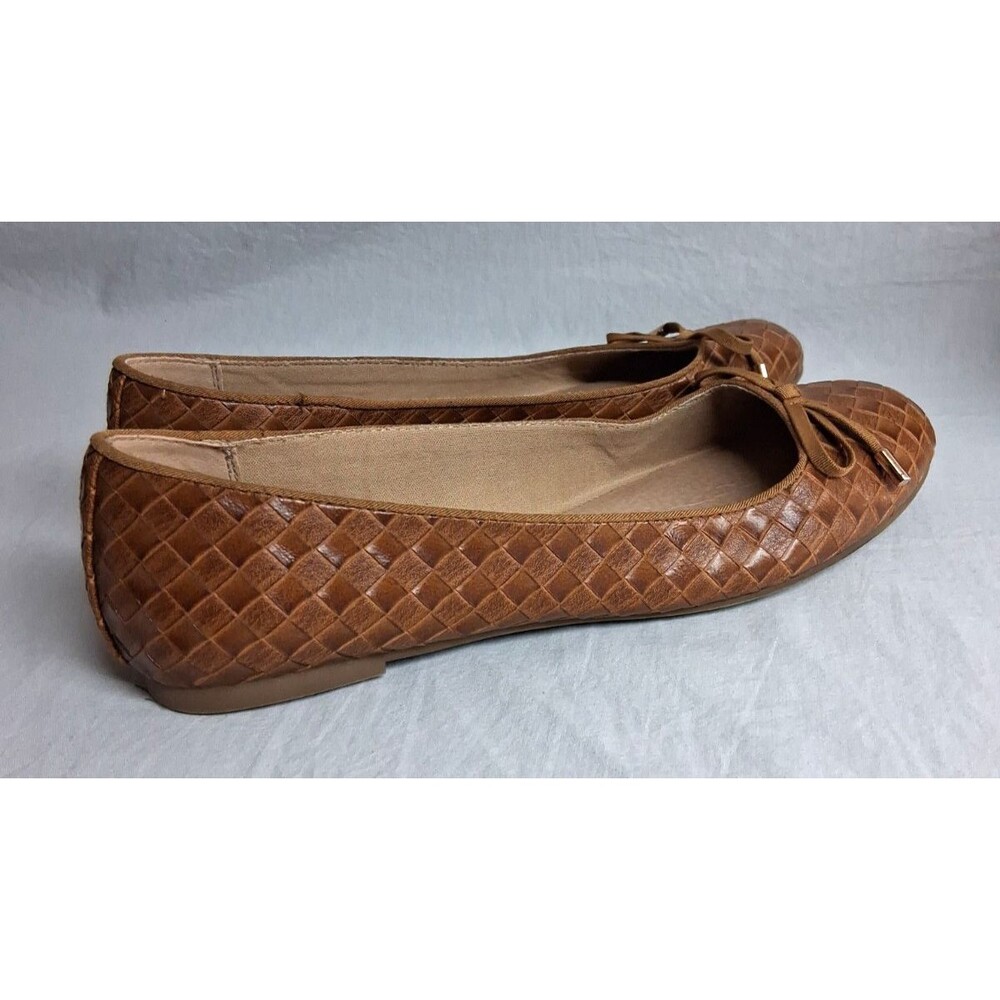 Xappeal Tulip Womens 9M Brown Ballet Flats Basket Weave Casual Business Career